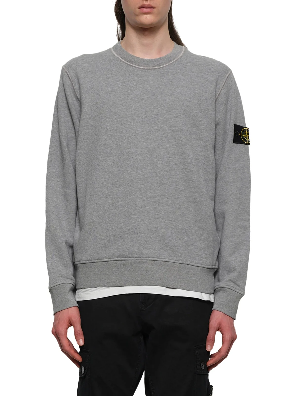 Stone Island 6100060 Organic Cotton Sweatshirt in Melange Grey
