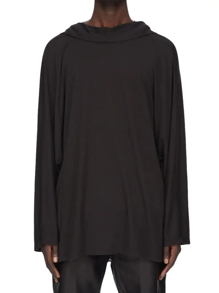 Rick Owens Silk Wool Hooded Tunic