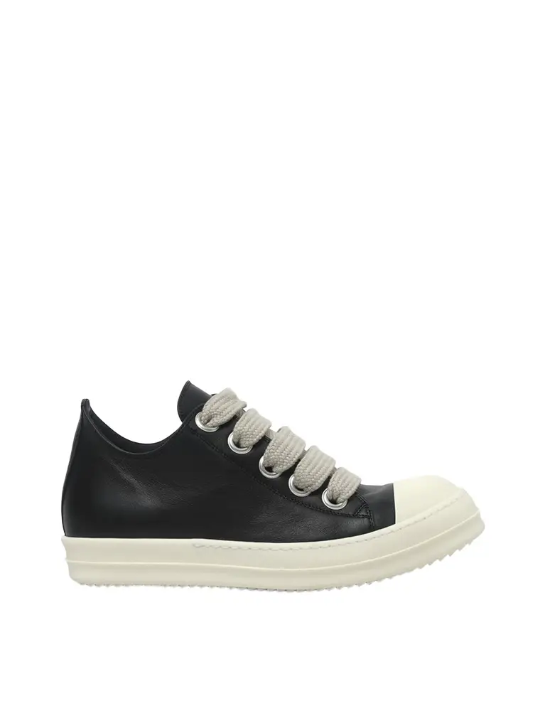Rick Owens Jumbolace Low Sneaks in Black/milk/milk | Image 1 Rick Owens Jumbolace Low Sneaks in Black/milk/milk | Image 1