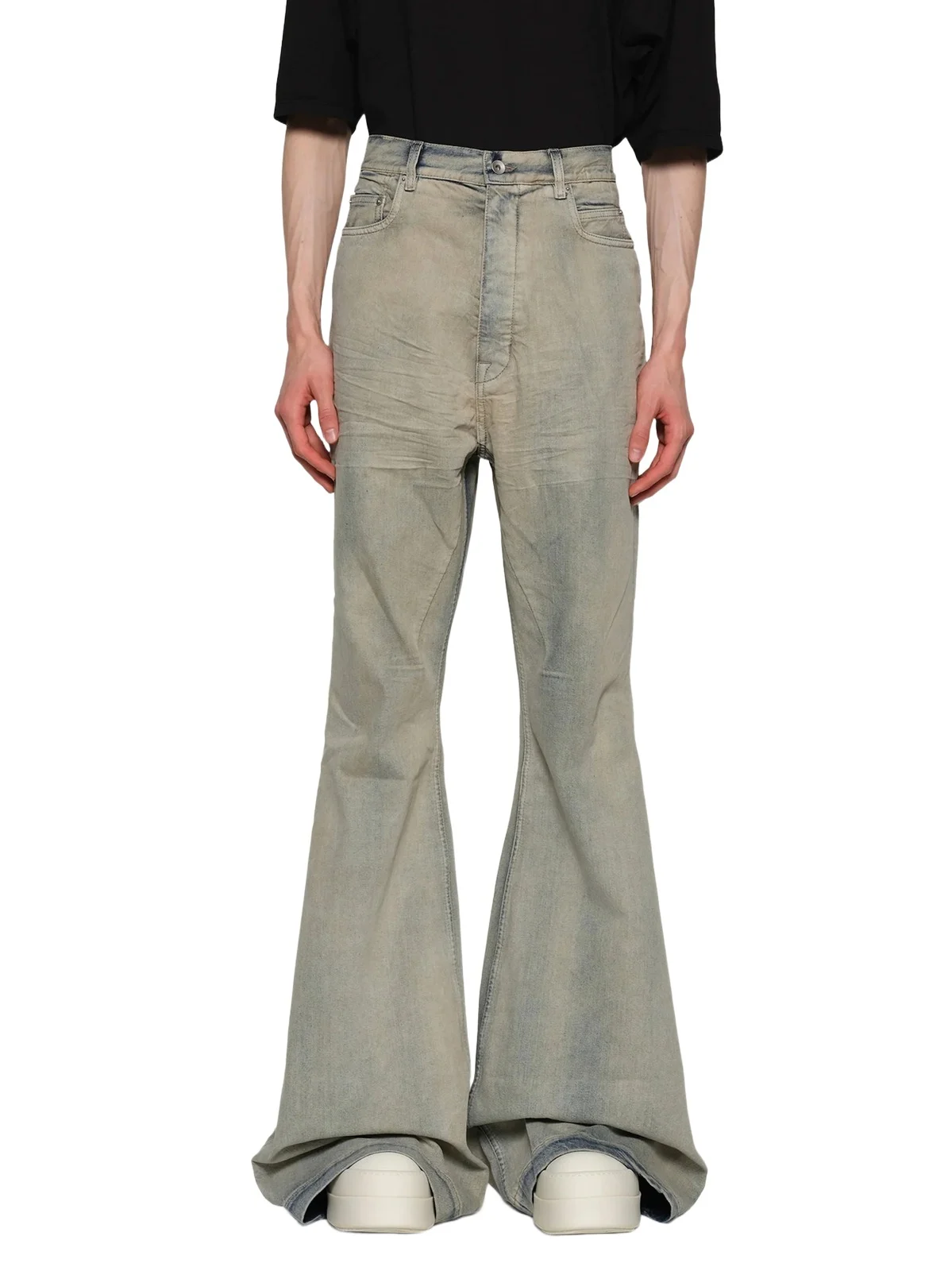 RICK OWENS DRKSHDW Bolan Bootcut in Mineral Pearl
