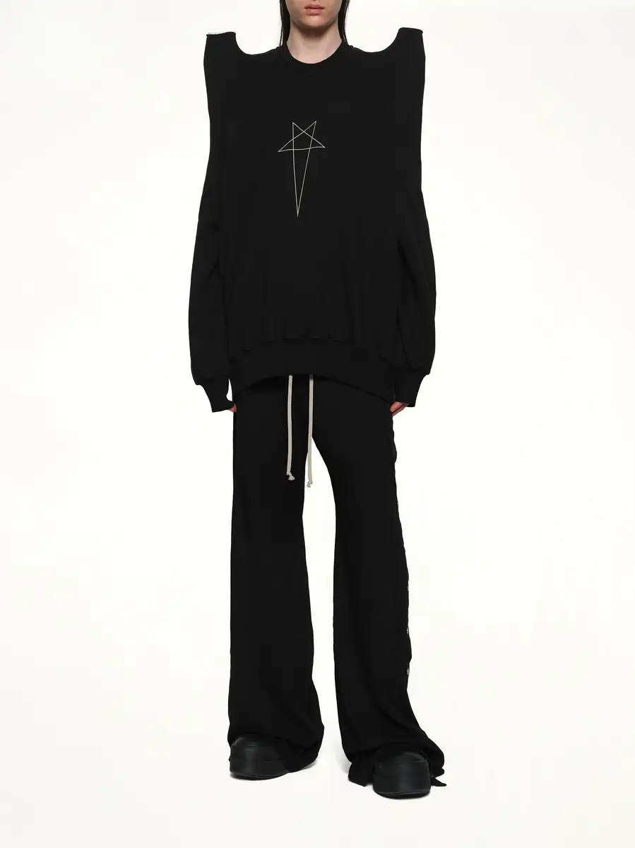 RICK OWENS DRKSHDW Pentagram Tec Sweat in Black/pearl | Thumbnail 4 RICK OWENS DRKSHDW Pentagram Tec Sweat in Black/pearl | Thumbnail 4