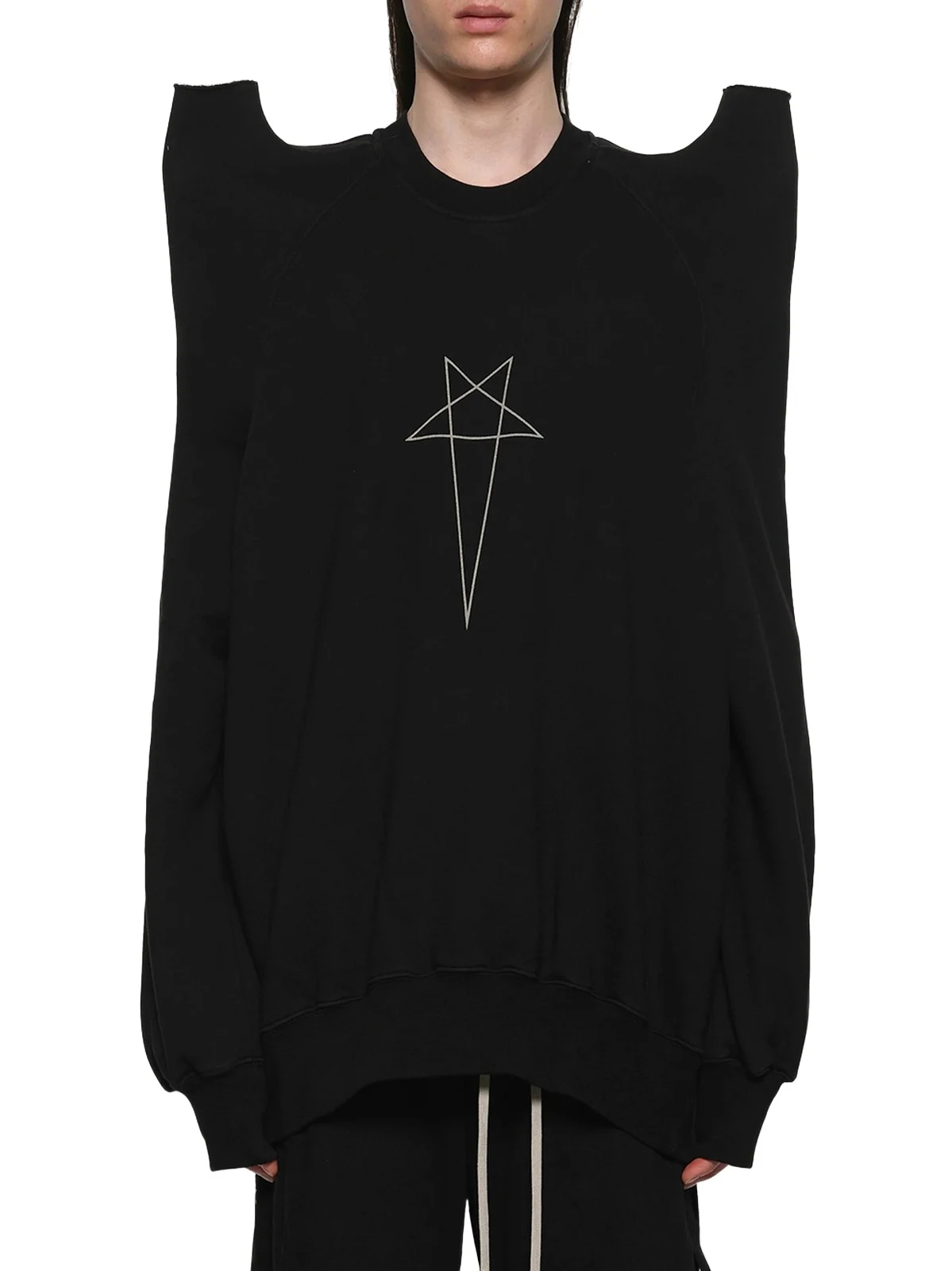 RICK OWENS DRKSHDW Pentagram Tec Sweat in Black/pearl