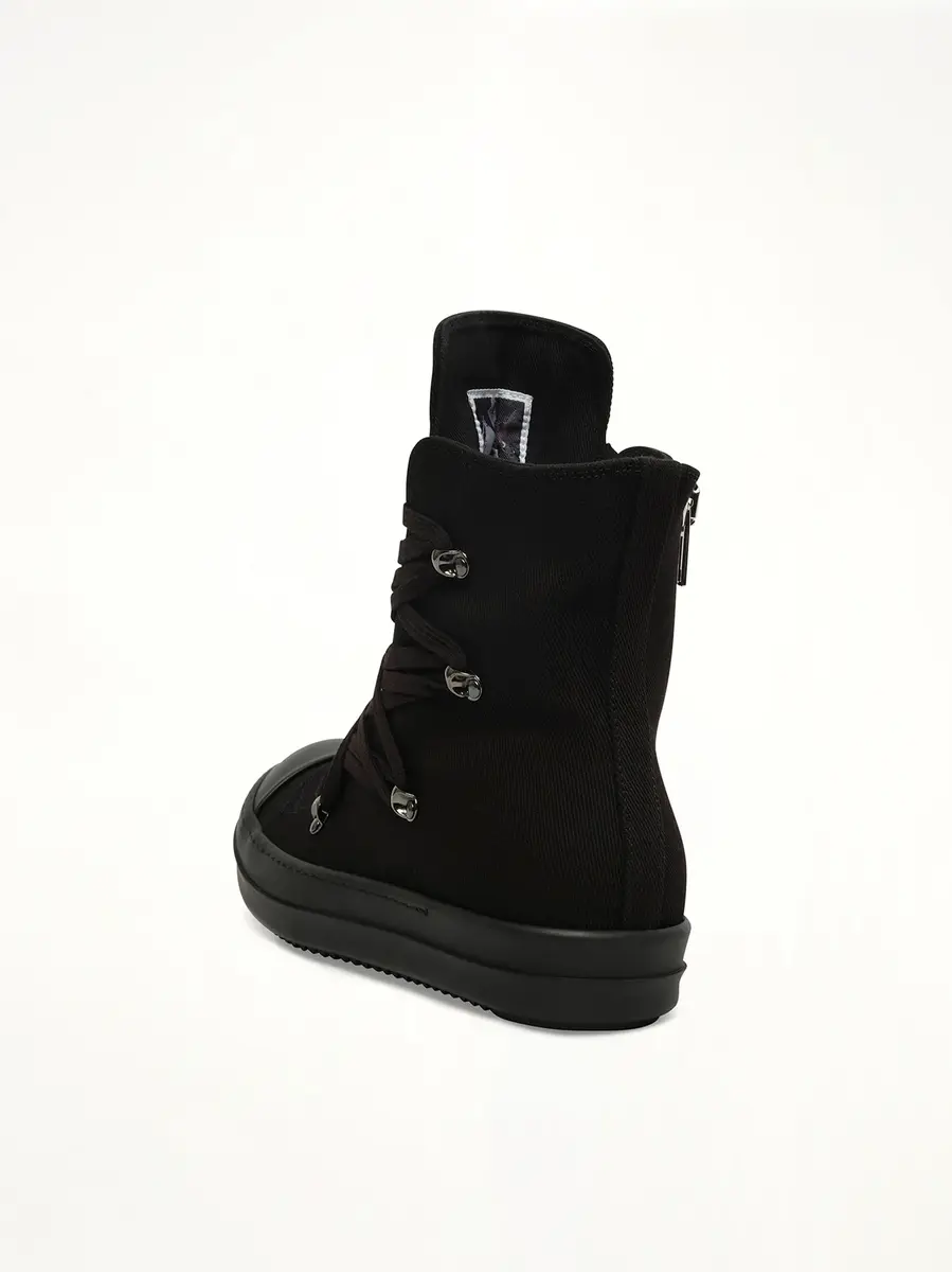 RICK OWENS DRKSHDW Megalace Sneaks in All Black | Thumbnail 2 RICK OWENS DRKSHDW Megalace Sneaks in All Black | Thumbnail 2