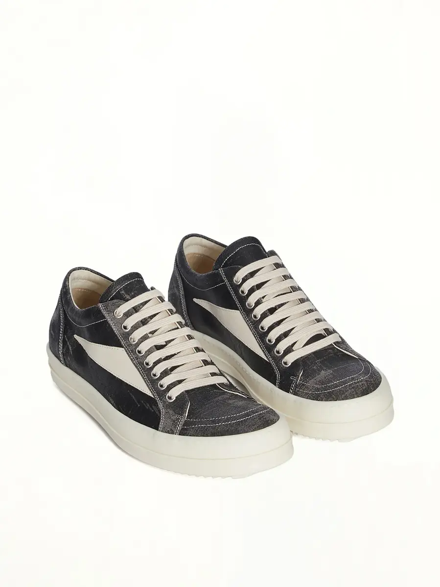 RICK OWENS DRKSHDW Vintage Sneaks in Black Washed | Thumbnail 3 RICK OWENS DRKSHDW Vintage Sneaks in Black Washed | Thumbnail 3