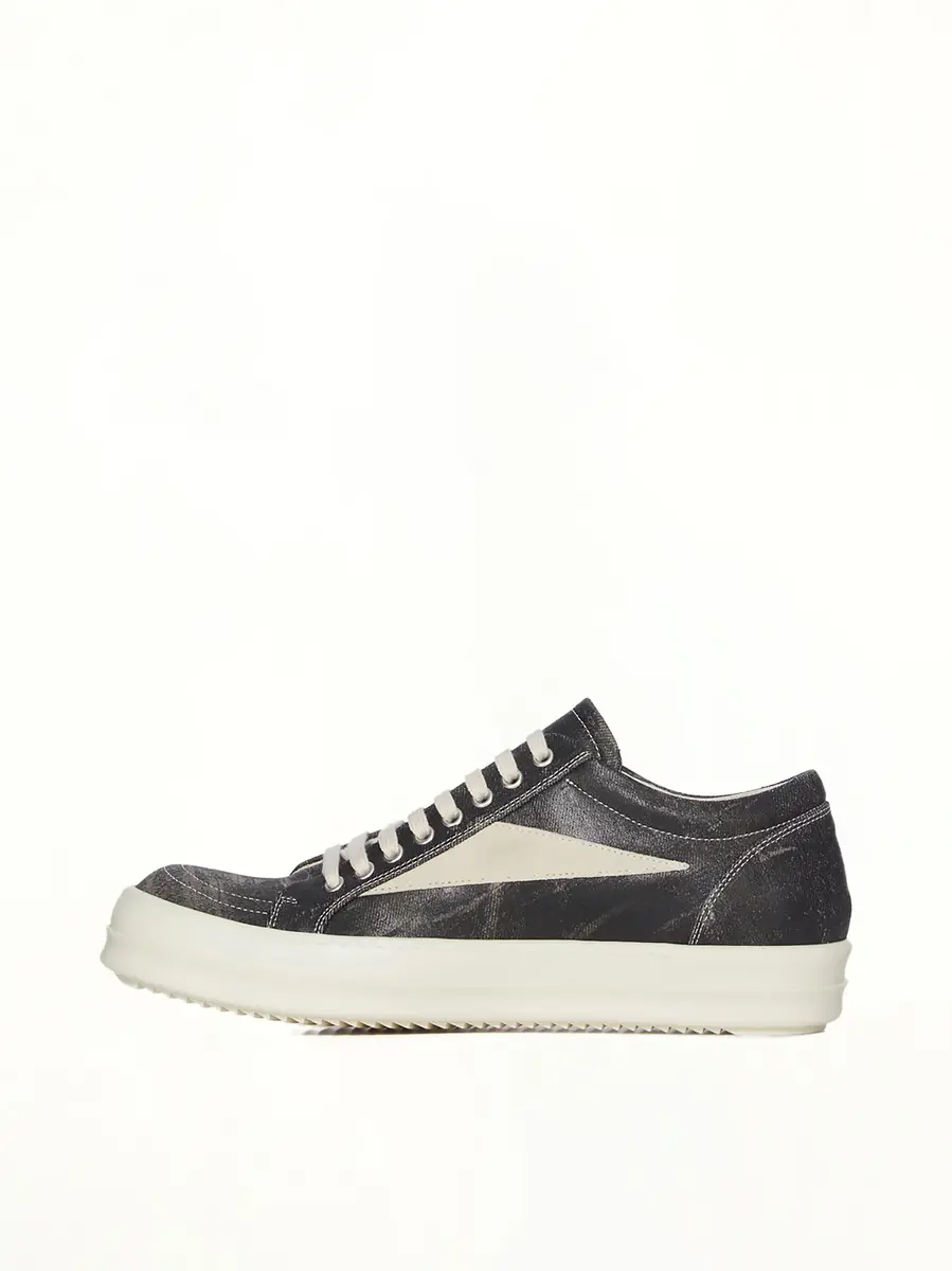 RICK OWENS DRKSHDW Vintage Sneaks in Black Washed | Thumbnail 4 RICK OWENS DRKSHDW Vintage Sneaks in Black Washed | Thumbnail 4