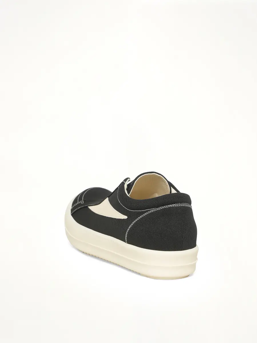 RICK OWENS DRKSHDW Laceless Vintage Sneaks in Black/milk/milk | Thumbnail 2 RICK OWENS DRKSHDW Laceless Vintage Sneaks in Black/milk/milk | Thumbnail 2