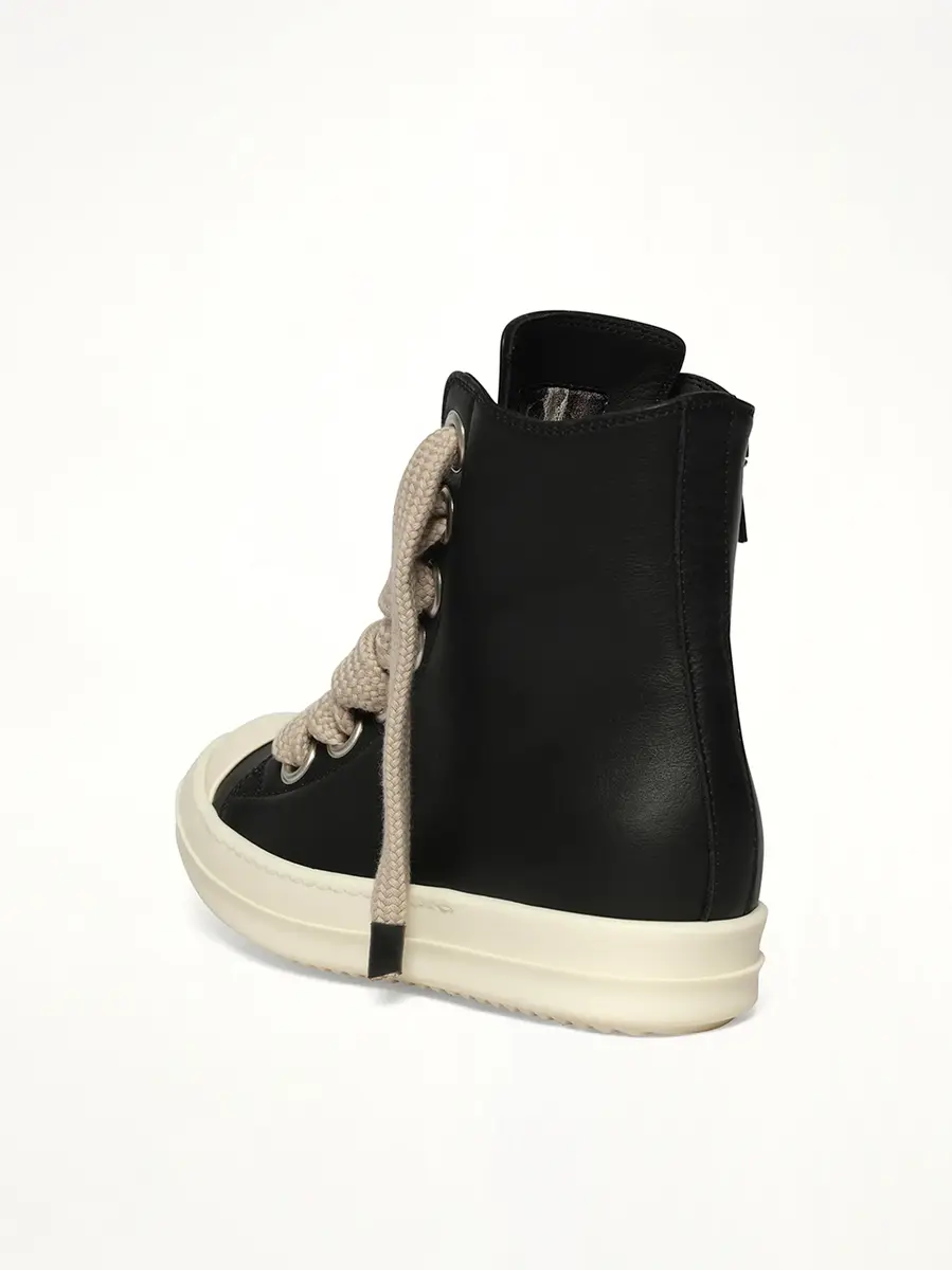 Rick Owens Jumbolace Sneaks in Black/milk/milk Black | Thumbnail 2