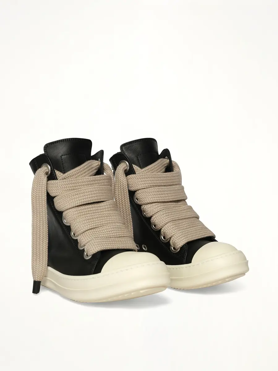 Rick Owens Jumbolace Sneaks in Black/milk/milk Black | Thumbnail 3