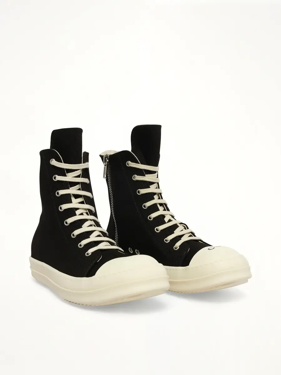 RICK OWENS DRKSHDW Sneaks in Black/milk/milk | Thumbnail 3 RICK OWENS DRKSHDW Sneaks in Black/milk/milk | Thumbnail 3