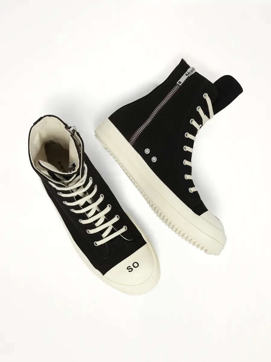 RICK OWENS DRKSHDW Sneaks in Black/milk/milk | Thumbnail 4 RICK OWENS DRKSHDW Sneaks in Black/milk/milk | Thumbnail 4