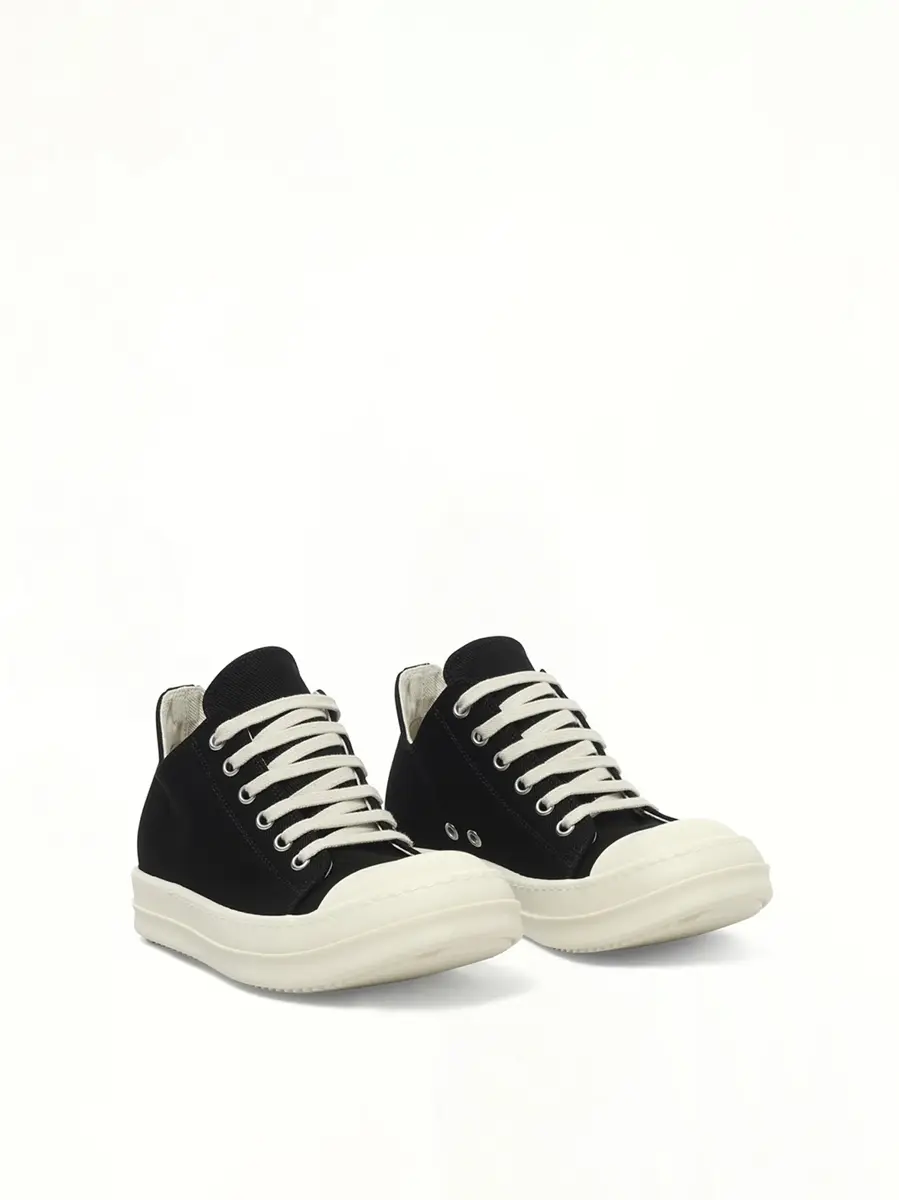 RICK OWENS DRKSHDW Low Sneaks in Black/milk/milk | Thumbnail 3 RICK OWENS DRKSHDW Low Sneaks in Black/milk/milk | Thumbnail 3