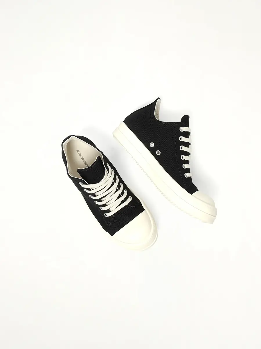 RICK OWENS DRKSHDW Low Sneaks in Black/milk/milk | Thumbnail 4 RICK OWENS DRKSHDW Low Sneaks in Black/milk/milk | Thumbnail 4