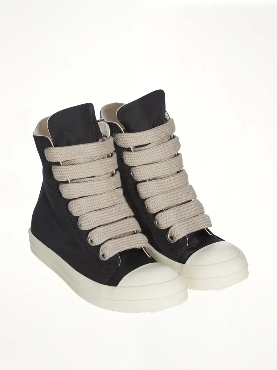 RICK OWENS DRKSHDW Jumbolace Sneaks in Black/milk/milk | Thumbnail 3