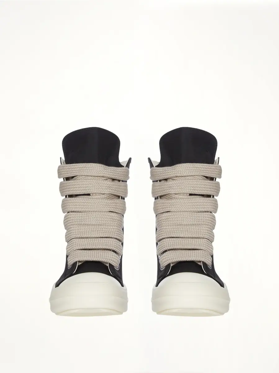 RICK OWENS DRKSHDW Jumbolace Sneaks in Black/milk/milk | Thumbnail 4