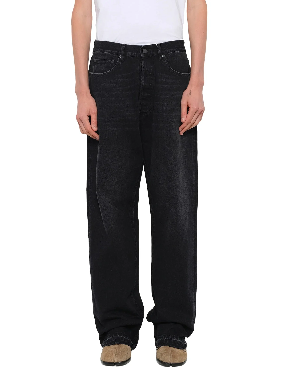 14 Oz Selvedge Denim Pants in Washed Black 14 Oz Selvedge Denim Pants in Washed Black