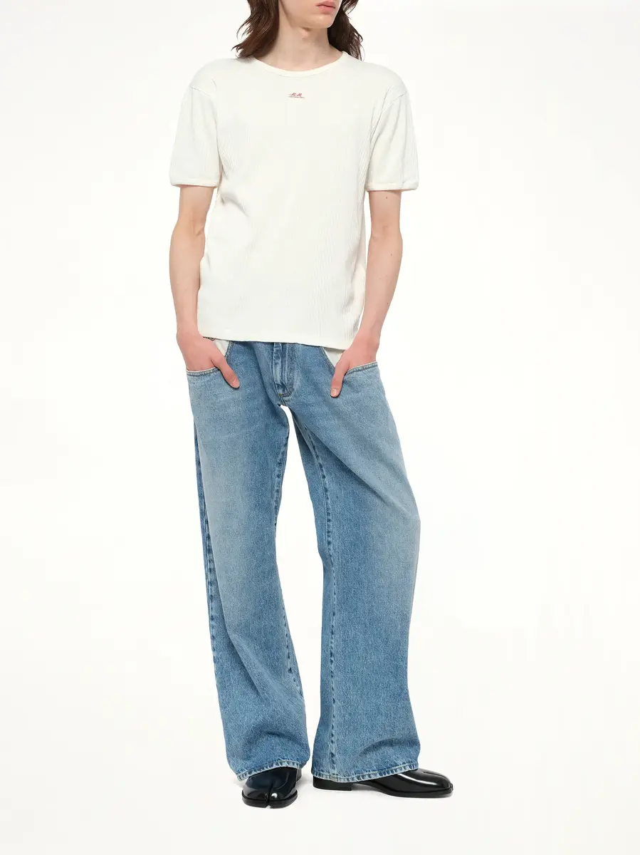 Maison Margiela Rib T-shirt in Off White | Thumbnail 4 Maison Margiela Rib T-shirt in Off White | Thumbnail 4