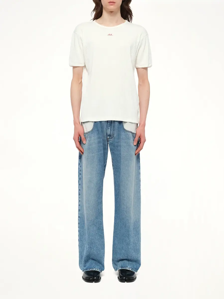 Maison Margiela Rib T-shirt in Off White | Thumbnail 7 Maison Margiela Rib T-shirt in Off White | Thumbnail 7
