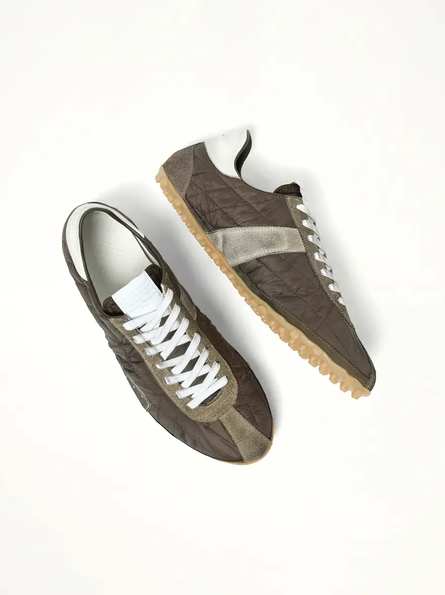 Maison Margiela Sprinters Low Sneaker in Dark Green/white/grey | Thumbnail 4 Maison Margiela Sprinters Low Sneaker in Dark Green/white/grey | Thumbnail 4