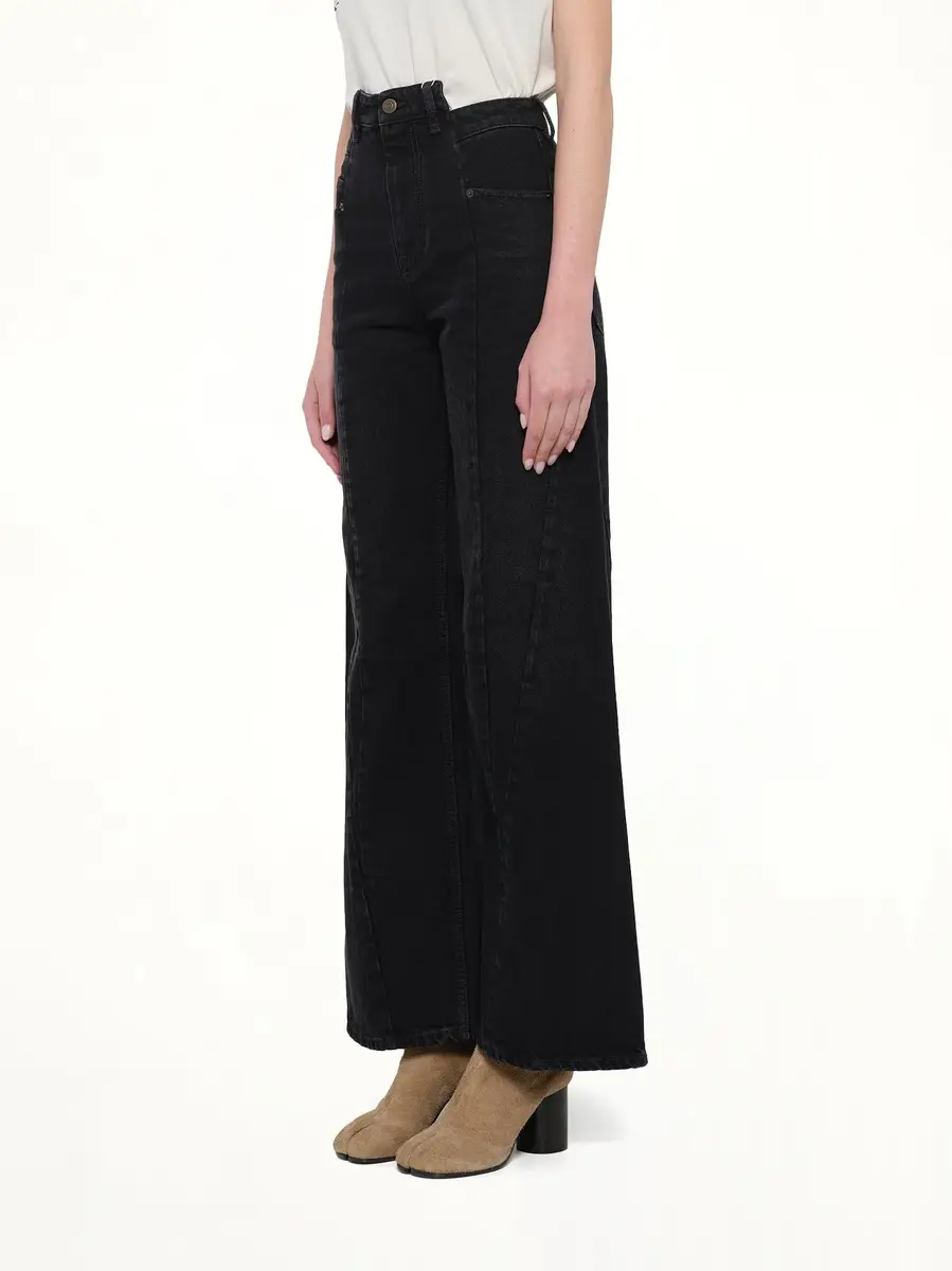 Maison Margiela Cut Out Waistband Relaxed Fit Denim Jeans in Washed Black | Thumbnail 2 Maison Margiela Cut Out Waistband Relaxed Fit Denim Jeans in Washed Black | Thumbnail 2