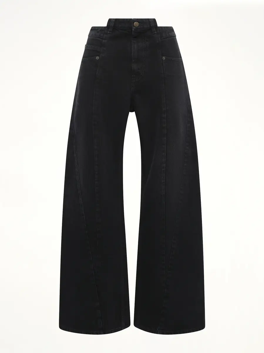 Maison Margiela Cut Out Waistband Relaxed Fit Denim Jeans in Washed Black | Thumbnail 3 Maison Margiela Cut Out Waistband Relaxed Fit Denim Jeans in Washed Black | Thumbnail 3