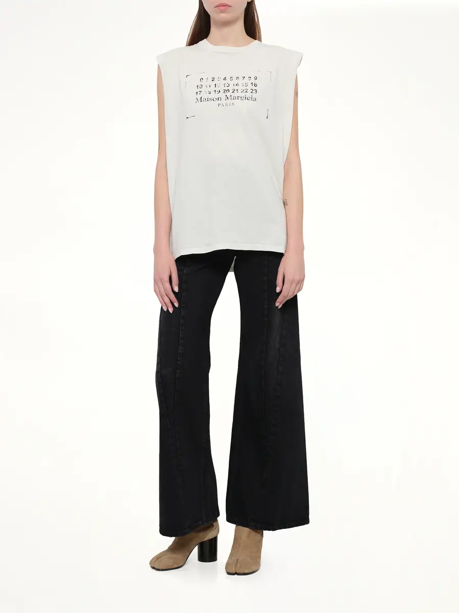 Maison Margiela Cut Out Waistband Relaxed Fit Denim Jeans in Washed Black | Thumbnail 4 Maison Margiela Cut Out Waistband Relaxed Fit Denim Jeans in Washed Black | Thumbnail 4