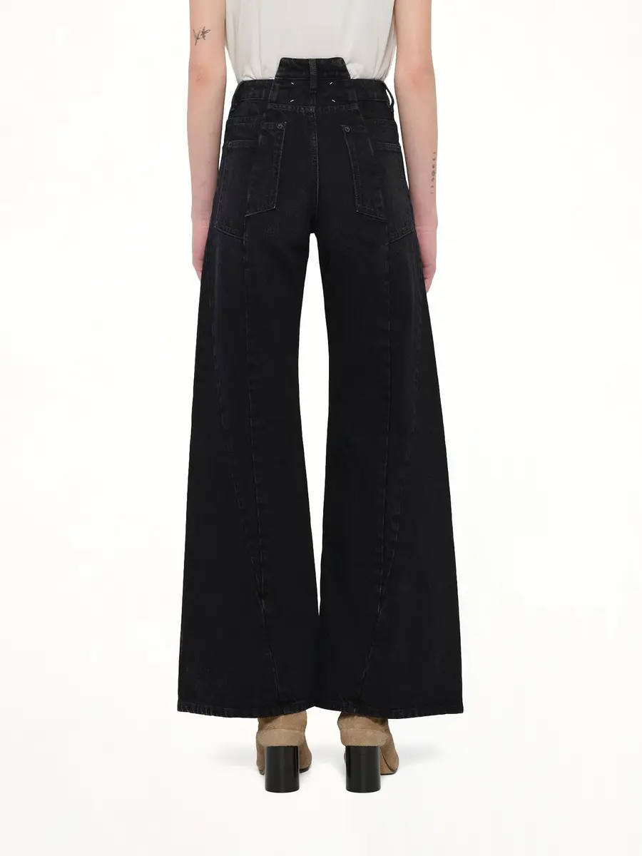 Maison Margiela Cut Out Waistband Relaxed Fit Denim Jeans in Washed Black | Thumbnail 5 Maison Margiela Cut Out Waistband Relaxed Fit Denim Jeans in Washed Black | Thumbnail 5
