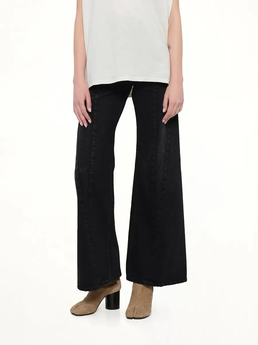 Maison Margiela Cut Out Waistband Relaxed Fit Denim Jeans in Washed Black | Thumbnail 6 Maison Margiela Cut Out Waistband Relaxed Fit Denim Jeans in Washed Black | Thumbnail 6