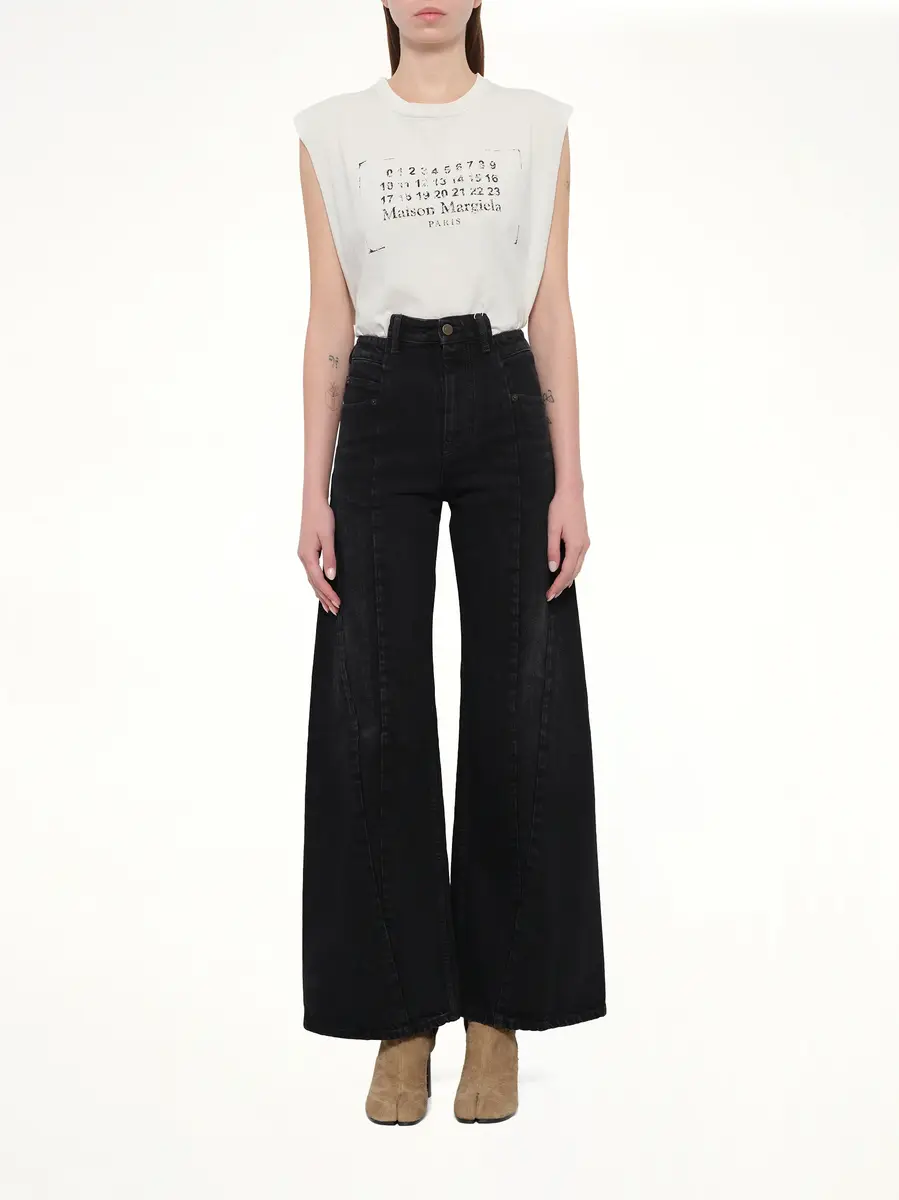 Maison Margiela Cut Out Waistband Relaxed Fit Denim Jeans in Washed Black | Thumbnail 7 Maison Margiela Cut Out Waistband Relaxed Fit Denim Jeans in Washed Black | Thumbnail 7