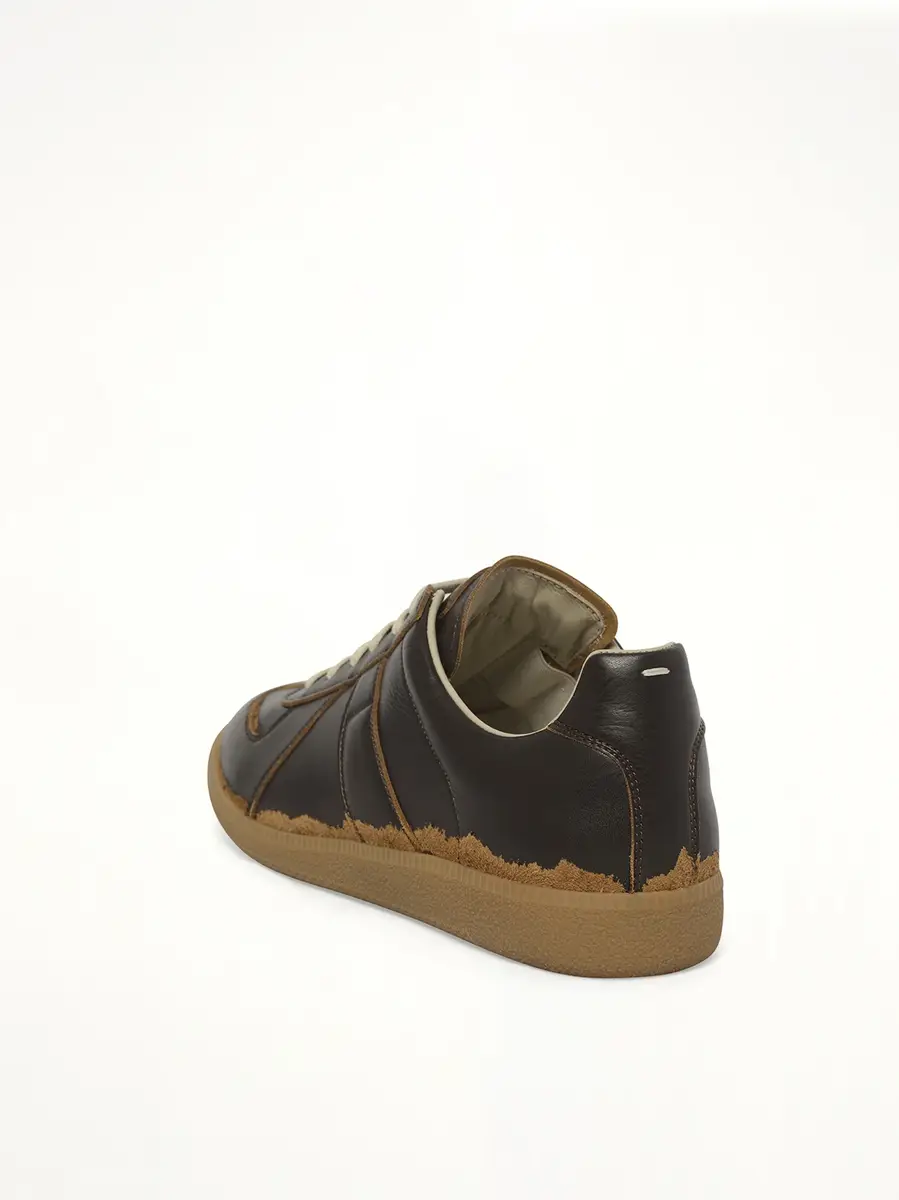 Maison Margiela Replica Leather Sneaker in Dark Brown/camel | Thumbnail 2 Maison Margiela Replica Leather Sneaker in Dark Brown/camel | Thumbnail 2