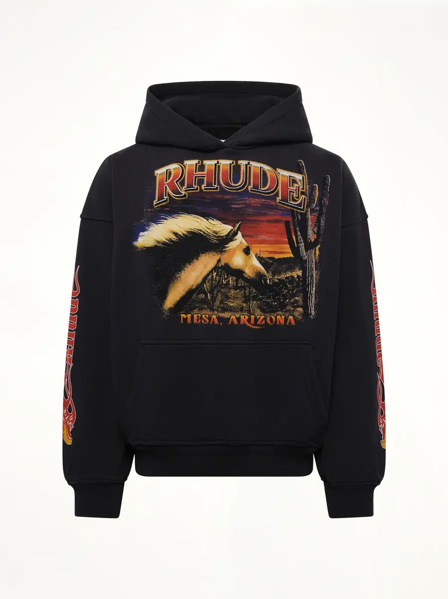 Rhude Mesa Stallion Hoodie in Vintage Black/red | Thumbnail 3