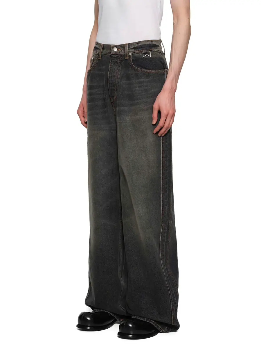 Rhude Wide Leg Traxedo Denim in Agoura Black | Thumbnail 2 Rhude Wide Leg Traxedo Denim in Agoura Black | Thumbnail 2