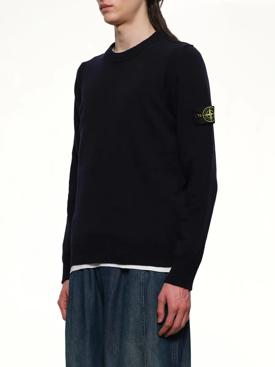 Stone Island 510007 Crewneck Sweater in Navy Blue | Thumbnail 2 Stone Island 510007 Crewneck Sweater in Navy Blue | Thumbnail 2