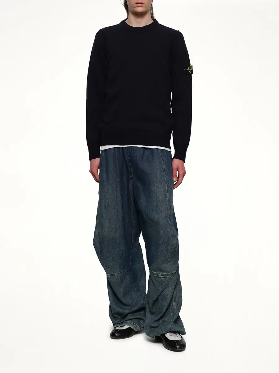 Stone Island 510007 Crewneck Sweater in Navy Blue | Thumbnail 4 Stone Island 510007 Crewneck Sweater in Navy Blue | Thumbnail 4