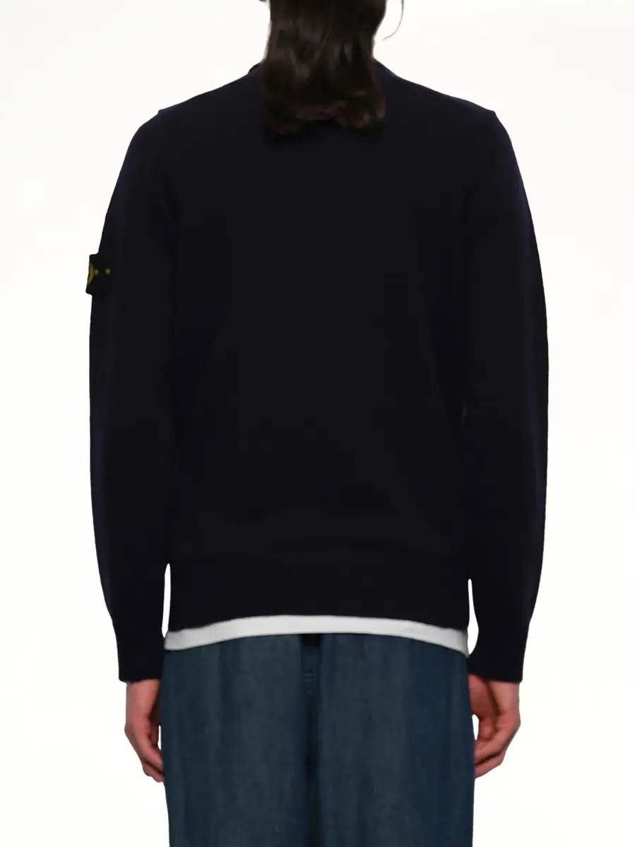 Stone Island 510007 Crewneck Sweater in Navy Blue | Thumbnail 5 Stone Island 510007 Crewneck Sweater in Navy Blue | Thumbnail 5
