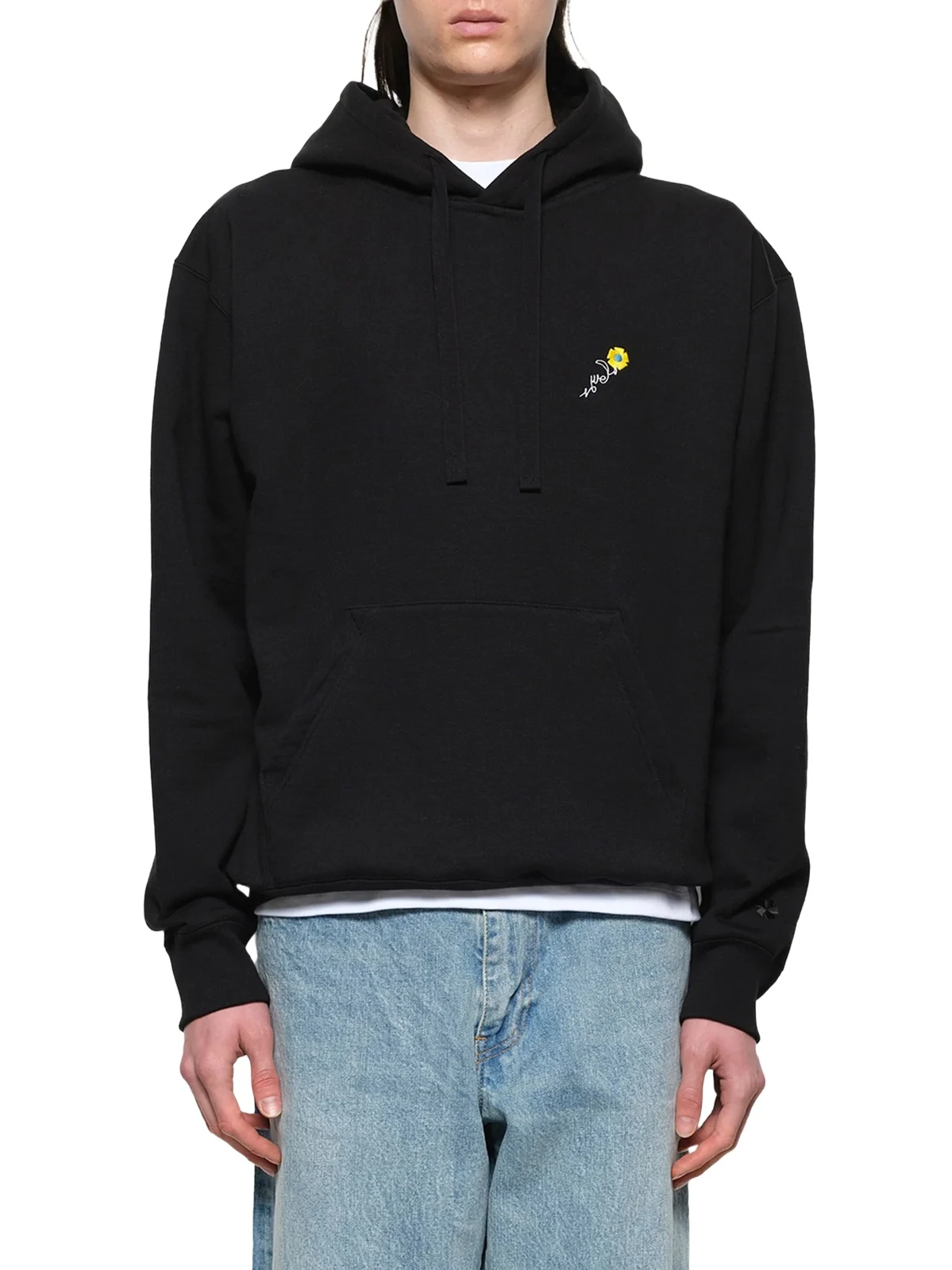 vowels Floral Embroidered Hoodie