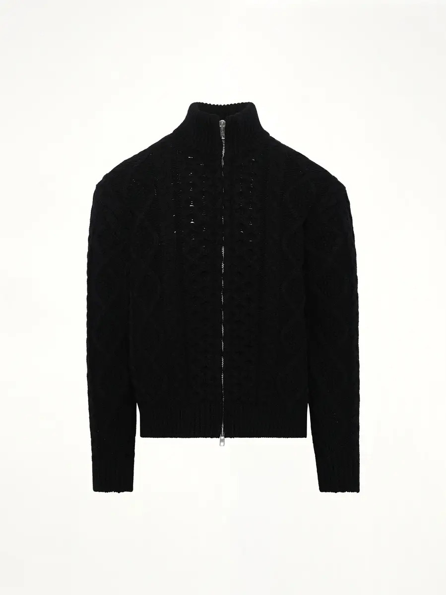 vowels Cable Knit Zip Up | Thumbnail 3 vowels Cable Knit Zip Up | Thumbnail 3