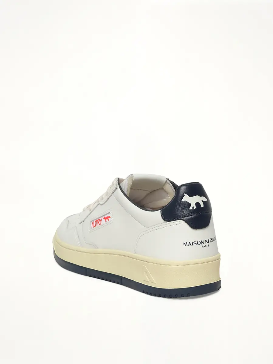 Autry Maison Kitsune Medalist Sneaker in White/blue | Thumbnail 2