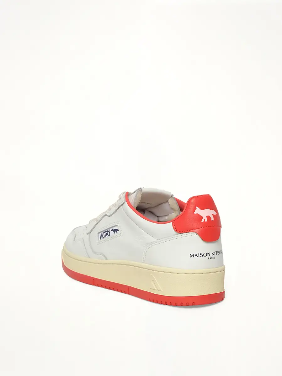 Autry Maison Kitsune Medalist Sneaker in White/red | Thumbnail 2 Autry Maison Kitsune Medalist Sneaker in White/red | Thumbnail 2