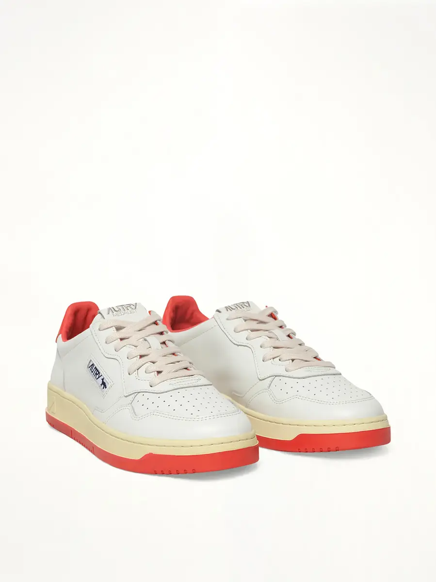 Autry Maison Kitsune Medalist Sneaker in White/red | Thumbnail 3 Autry Maison Kitsune Medalist Sneaker in White/red | Thumbnail 3