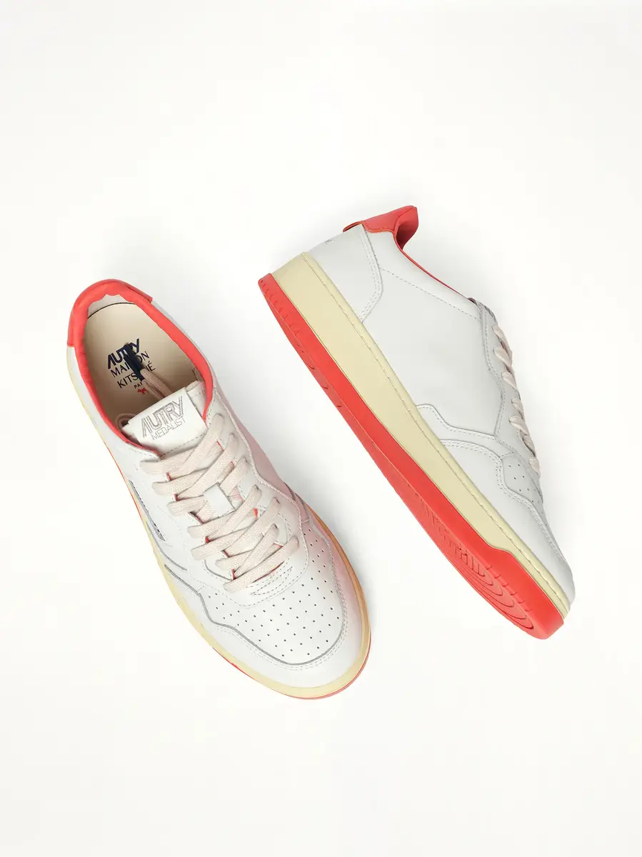 Autry Maison Kitsune Medalist Sneaker in White/red | Thumbnail 4 Autry Maison Kitsune Medalist Sneaker in White/red | Thumbnail 4
