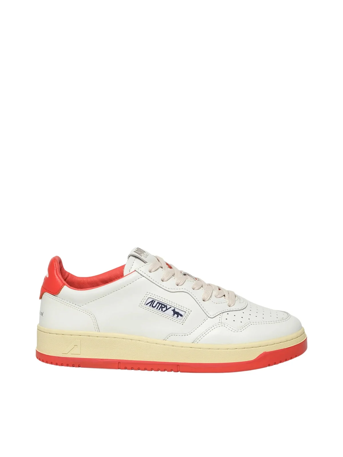 Autry Maison Kitsune Medalist Sneaker in White/red