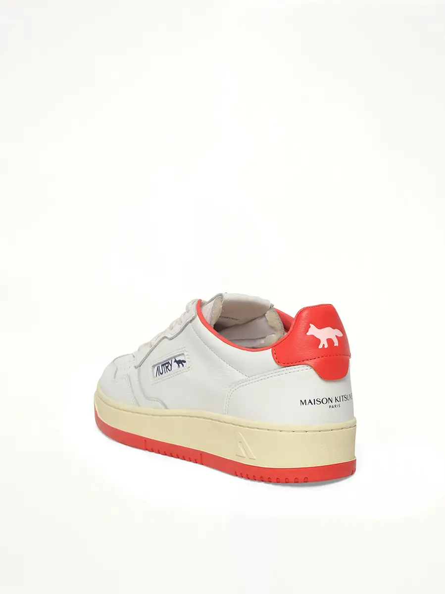 Autry Maison Kitsune Medalist Sneaker in White/red | Thumbnail 2 Autry Maison Kitsune Medalist Sneaker in White/red | Thumbnail 2