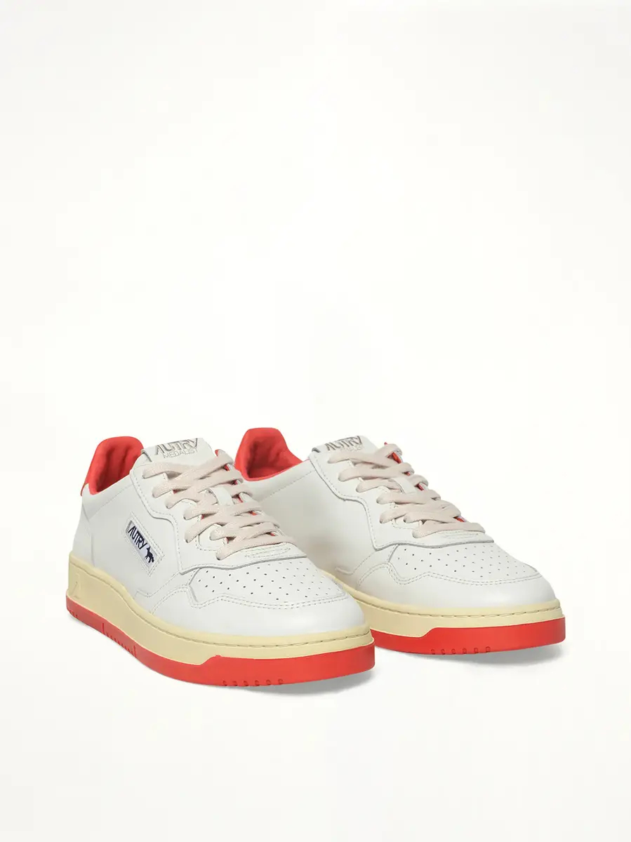 Autry Maison Kitsune Medalist Sneaker in White/red | Thumbnail 3 Autry Maison Kitsune Medalist Sneaker in White/red | Thumbnail 3