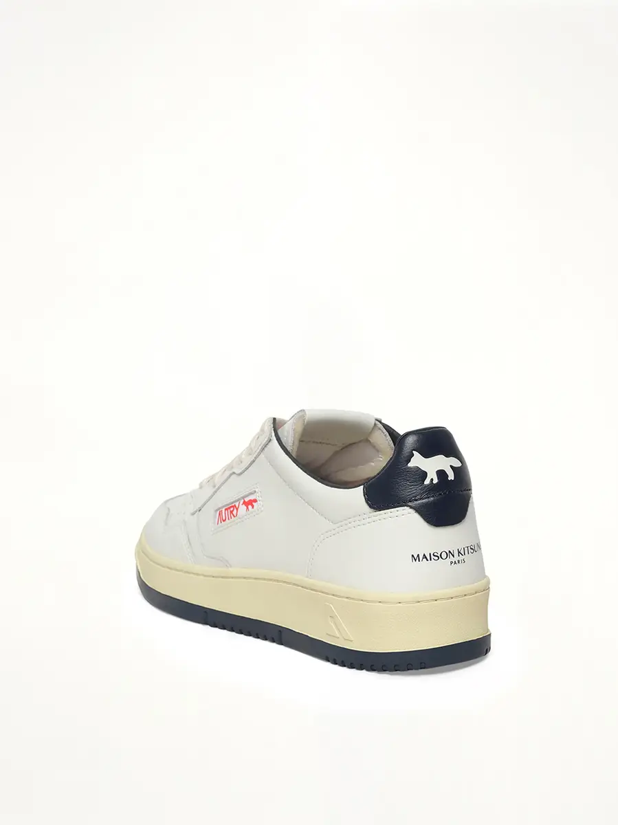 Autry Maison Kitsune Medalist Sneaker in White/blue | Thumbnail 2 Autry Maison Kitsune Medalist Sneaker in White/blue | Thumbnail 2