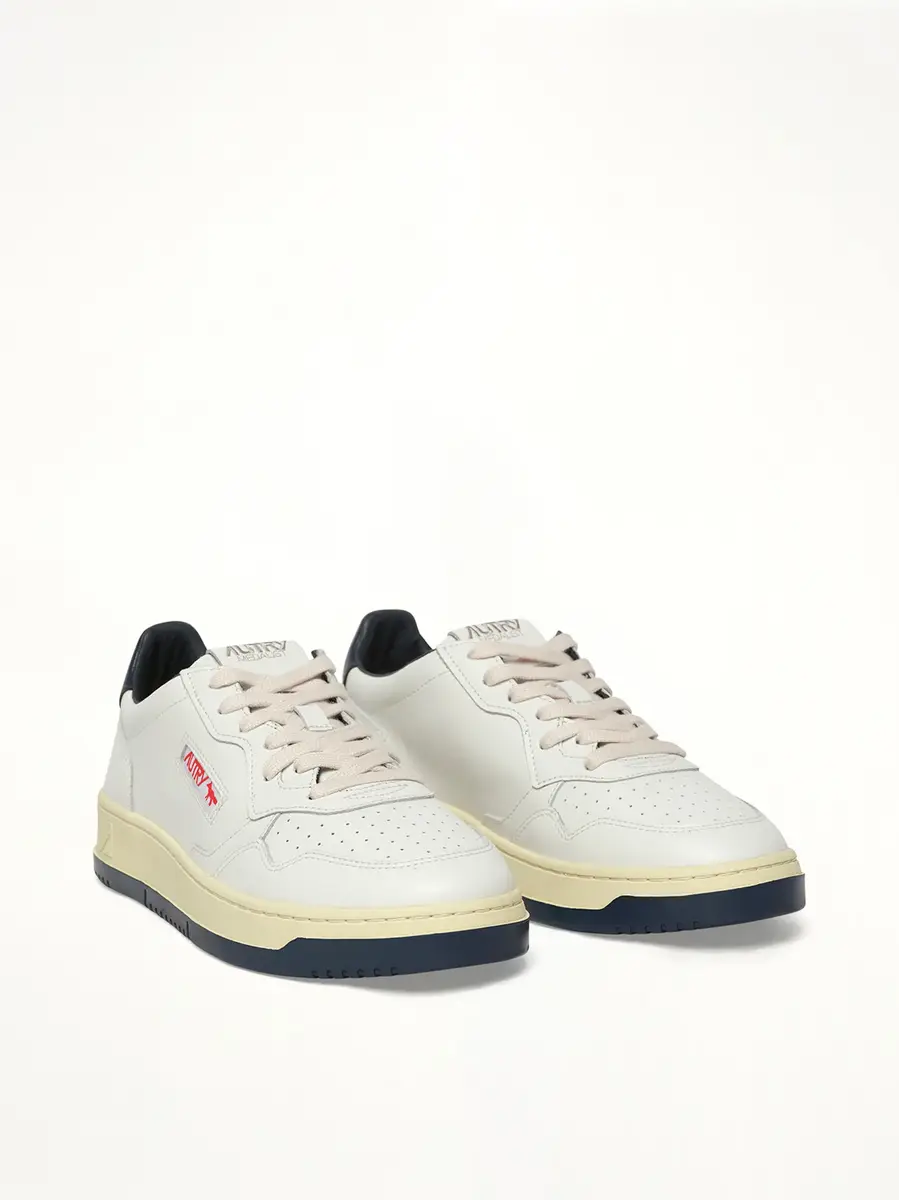 Autry Maison Kitsune Medalist Sneaker in White/blue | Thumbnail 3 Autry Maison Kitsune Medalist Sneaker in White/blue | Thumbnail 3