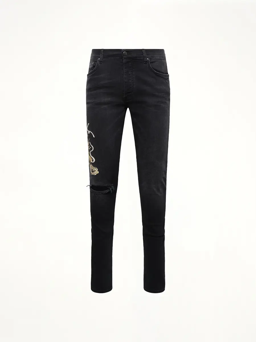 AMIRI Amiri Dragon Repair Slim Jean in Dust Black | Thumbnail 3 AMIRI Amiri Dragon Repair Slim Jean in Dust Black | Thumbnail 3