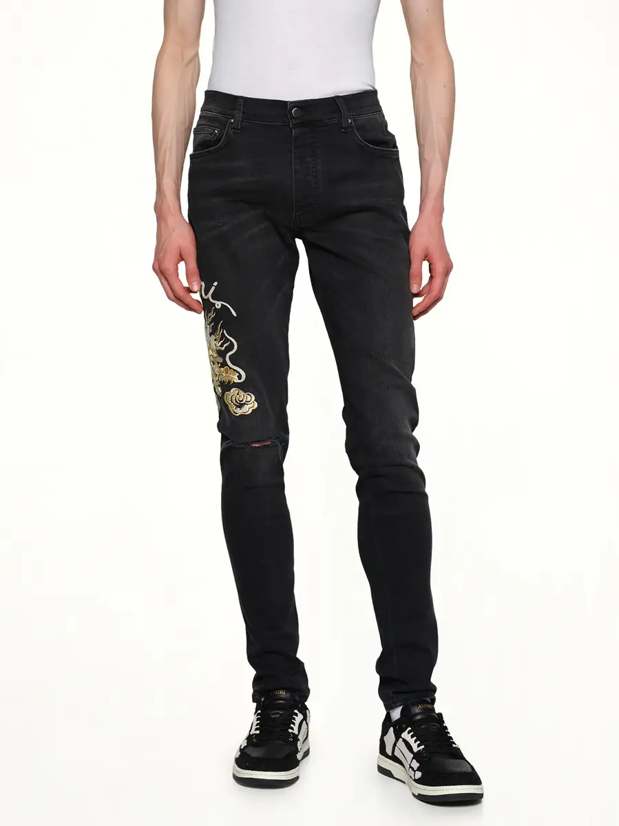 AMIRI Amiri Dragon Repair Slim Jean in Dust Black | Thumbnail 6 AMIRI Amiri Dragon Repair Slim Jean in Dust Black | Thumbnail 6
