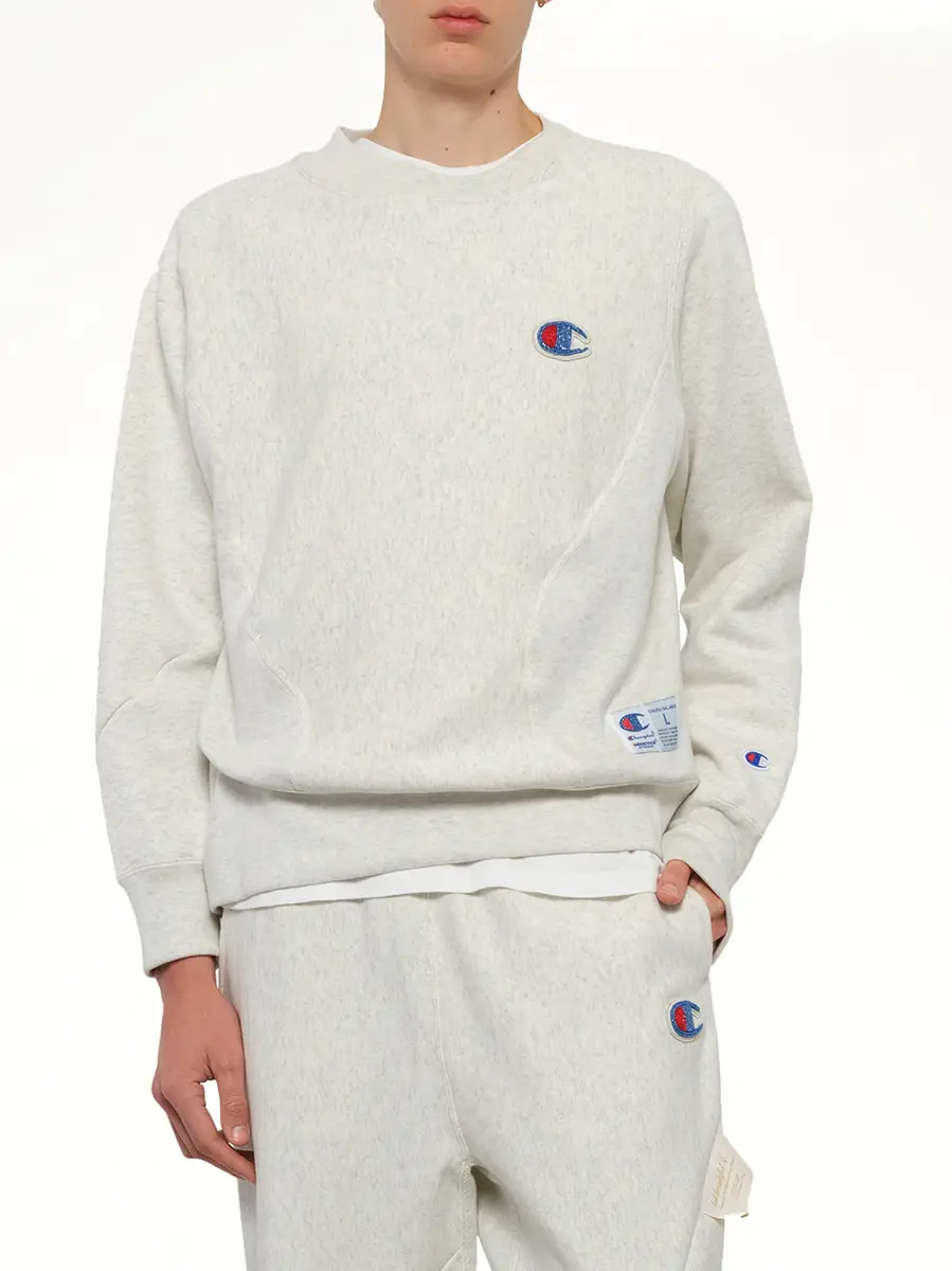 Undercover Undercover X Champion Sweatshirt in Oatmeal | Thumbnail 6 Undercover Undercover X Champion Sweatshirt in Oatmeal | Thumbnail 6
