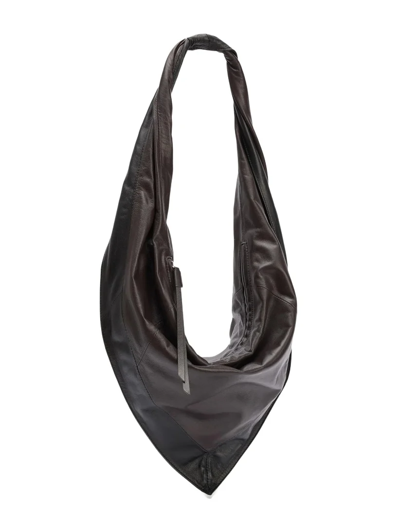 Scarf Small Soft Nappa Leather Bag in Black/dark Chocolate Scarf Small Soft Nappa Leather Bag in Black/dark Chocolate
