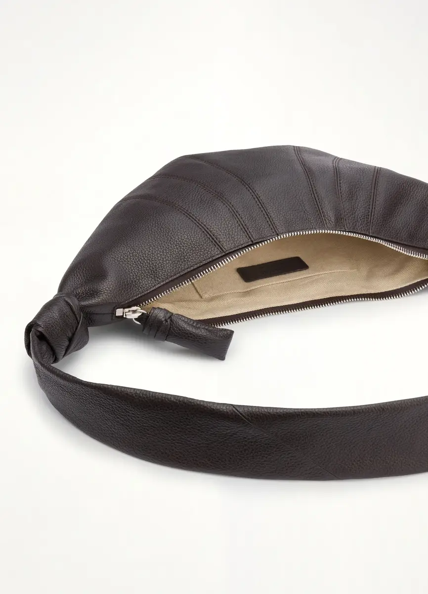 Lemaire Croissant Small Grained Leather Bag in Dark Chocolate | Thumbnail 2 Lemaire Croissant Small Grained Leather Bag in Dark Chocolate | Thumbnail 2